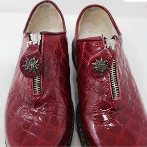 Geier Wally Austrian Patent Red Crocodile Pattern Shoes with super sturdy soles!